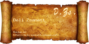 Deli Zsanett névjegykártya